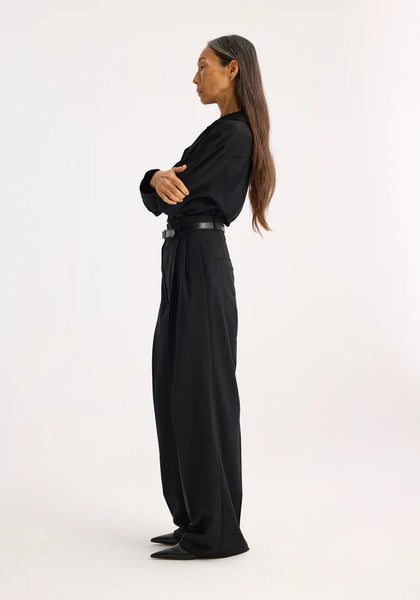 high-waist tailored trousers