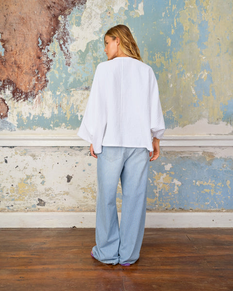 Seamehappy Ruana Cover Up Woven Cotton Wit