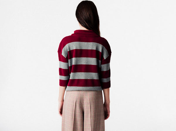 Bordeau Pull met strepen
