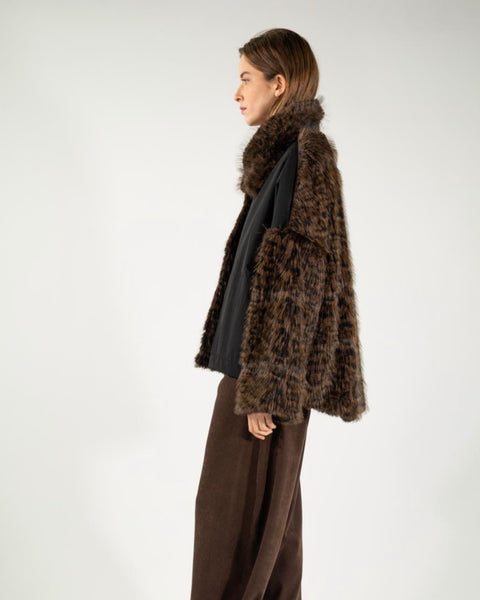 Collection Privée Tiram Mantel Zwart-Bruin