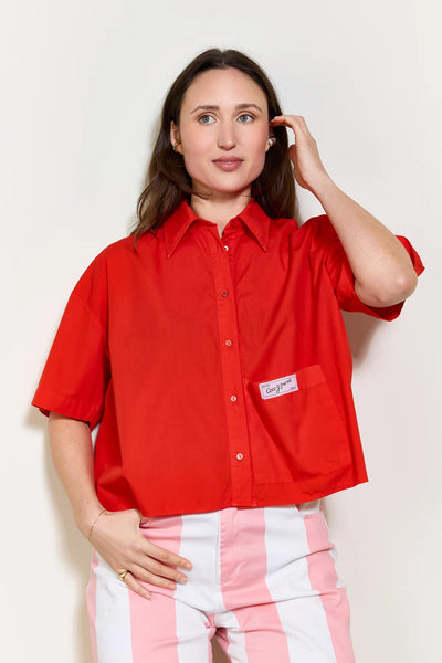 Coco Y Maria La Camisa Nina Rood Cropped Blouse