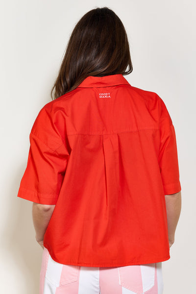 Coco Y Maria La Camisa Nina Rood Cropped Blouse