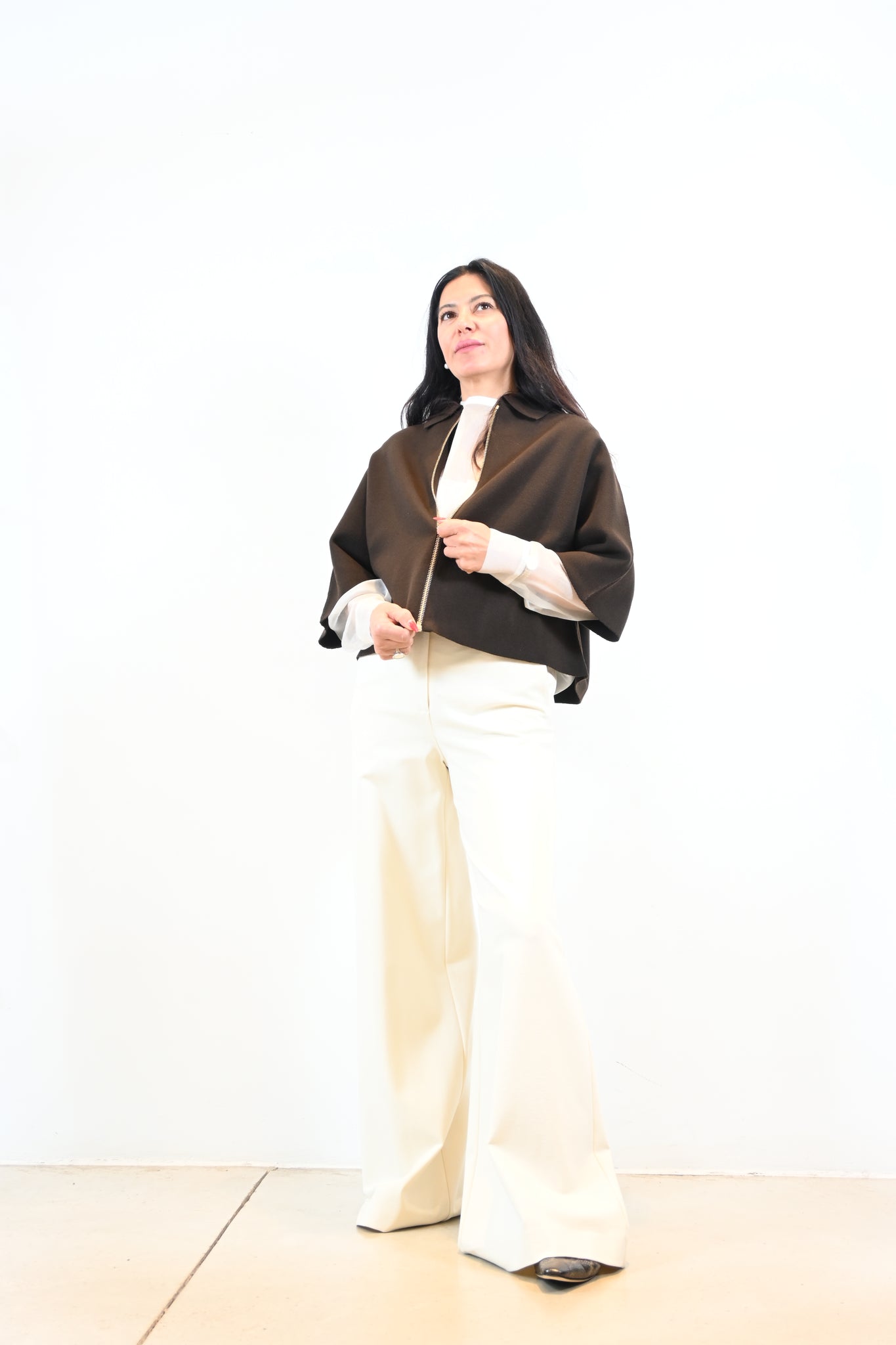 Crèmekleurige High-Waist Broek