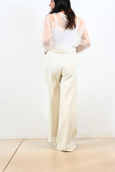 Transparante blouse Crème