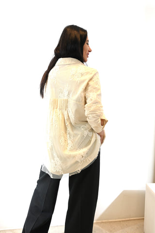 Kanten blouse Pizzi crème