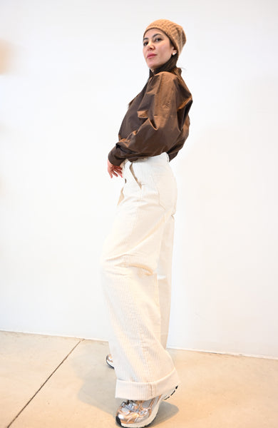 Nine in the Morning Ottavia Palazzo broek – beige met strepen