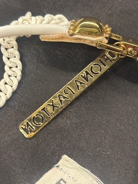 Ketting beige met veren