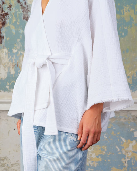 Seamehappy Ruana Cover Up Woven Cotton Wit
