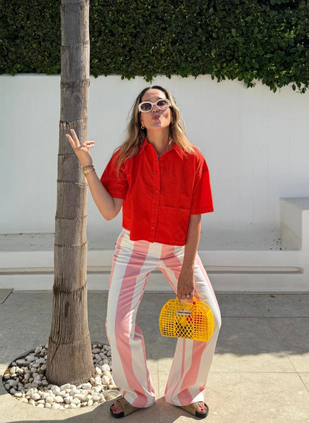 Coco Y Maria La Camisa Nina Rood Cropped Blouse