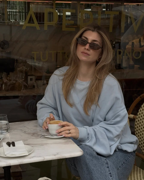 Liv Bergen Vintage Sweater Light Blue Oversized