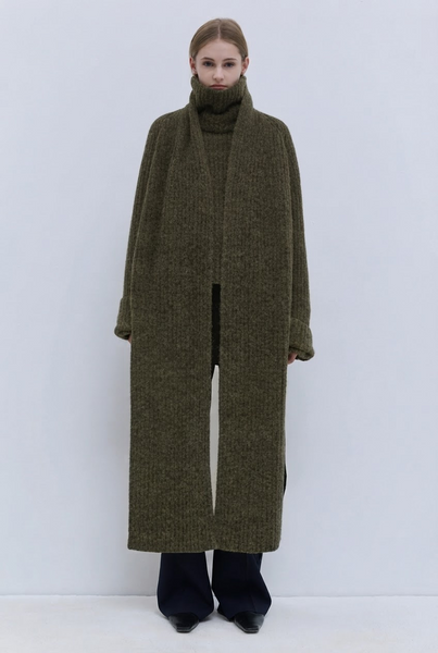 Christian Wijnants Keleko Chunky Rib Cardigan Kaki – Military