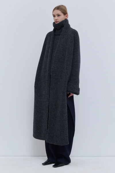 Christian Wijnants Keleko Chunky Rib Cardigan Anthracite