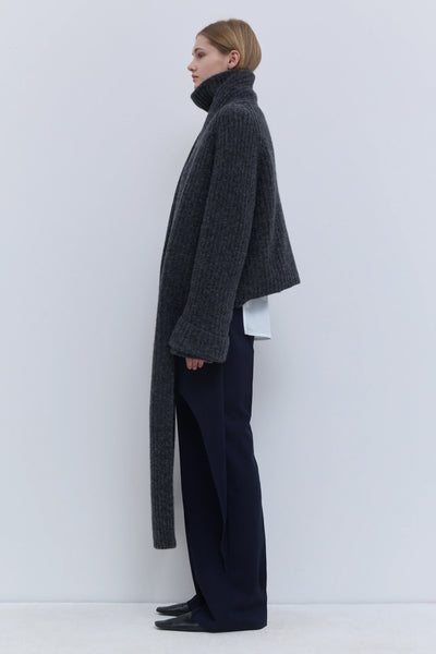 Christian Wijnants Keleko Chunky Rib Cardigan Anthracite