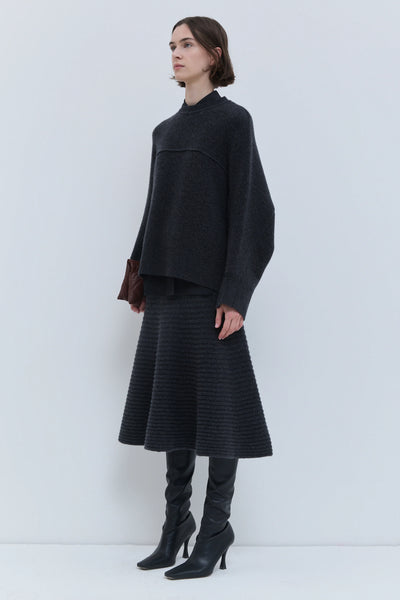 Kikki Round Sleeve Sweater Charcoal