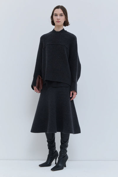 Kikki Round Sleeve Sweater Charcoal