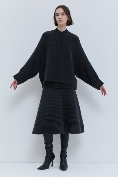 Kikki Round Sleeve Sweater Charcoal