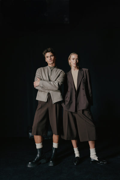 Rossi Devin Fluid Cade Zwart Wide-leg Bermuda Shorts