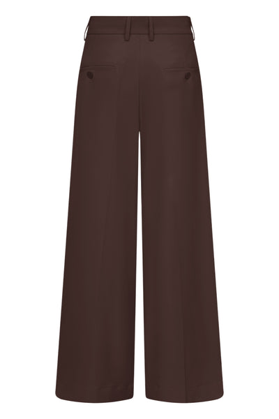 Rossi Ivon Fluid Cade Elegant Wide-leg Trousers Tabac