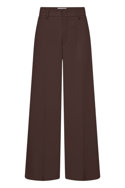 Rossi Ivon Fluid Cade Elegant Wide-leg Trousers Tabac