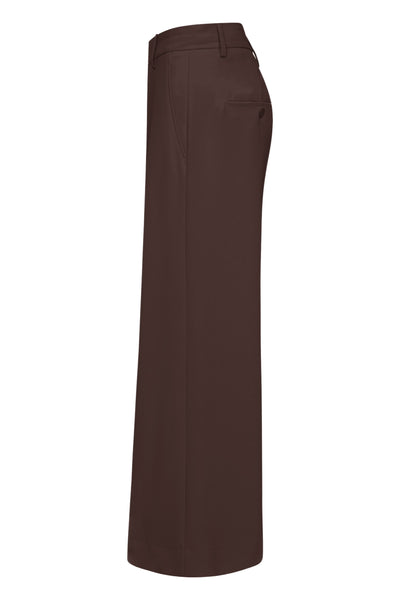Rossi Ivon Fluid Cade Elegant Wide-leg Trousers Tabac