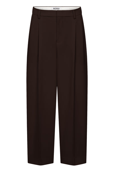 Rossi Noa Crop Pleated Trousers Bruin