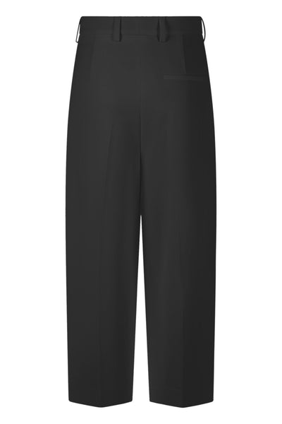 Rossi Noa Crop Fluid Cade Pleated Trousers Zwart