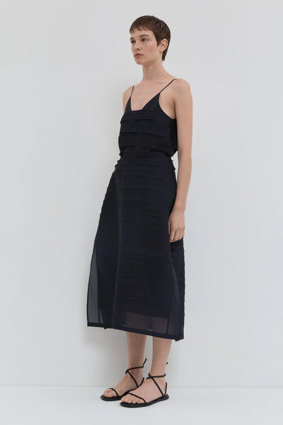 Christian Wijnants Sironi A-Line Skirt – Navy Zijde Organza