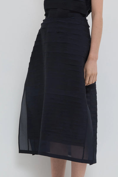 Christian Wijnants Sironi A-Line Skirt – Navy Zijde Organza
