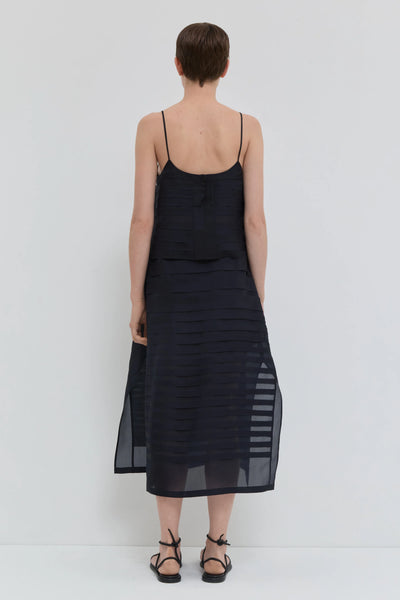 Christian Wijnants Sironi A-Line Skirt – Navy Zijde Organza