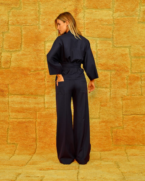 Sea Me Happy Alaya Top Relaxed Suiting Midnight Blue