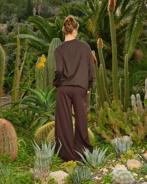 Sea Me Happy Pull Calvin Crewneck Cashmere Brownie