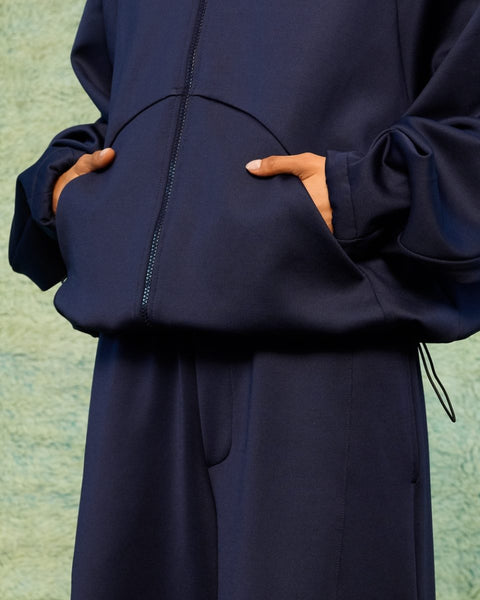 Semehappy Eddie Zip Up Track – Midnight Blue
