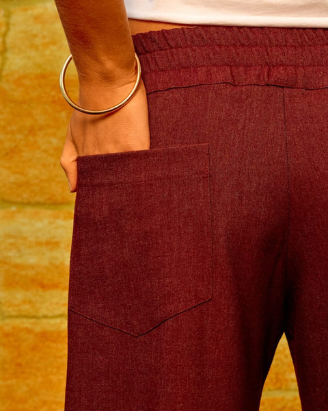 Seamehappy Honey Pants Soft Denim – Bordeaux