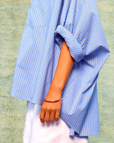 Sea Me Happy Jada Shirt Cotton Striped Blue