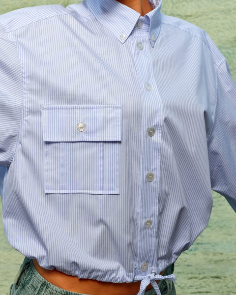 Sea Me Happy Jake Drawstring Shirt – Lichtblauw