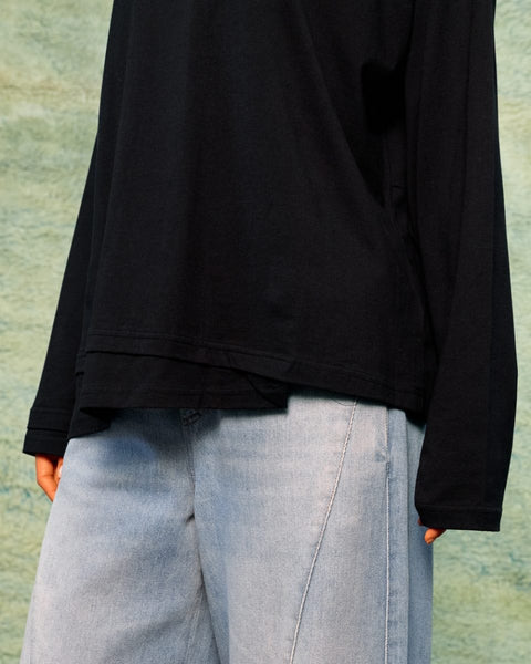Seamehappy Oliver Tee Long Sleeve Zwart