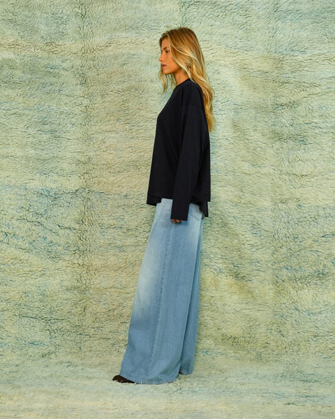 Seamehappy Oliver Tee Long Sleeve Zwart