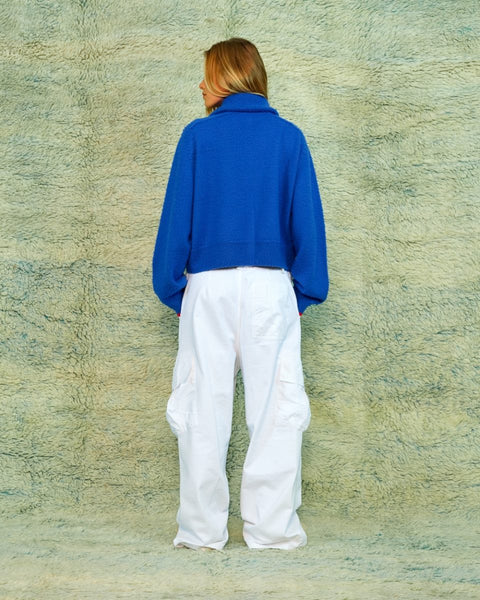Seamehappy Scottie Zip Up Sweater Blauw
