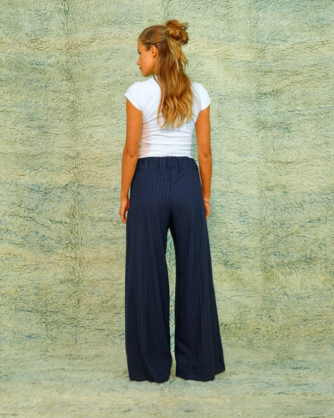 Seamehappy Super Woody Pin Striped Broek Donkerblauw