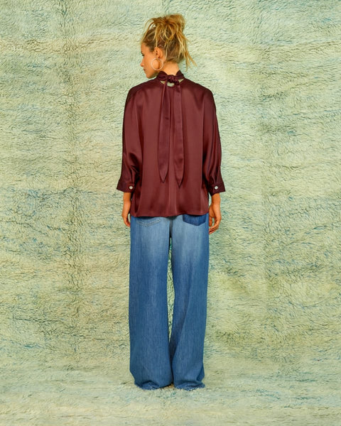 Sea Me Happy Yuzu Top Satin Crepe – Coffee Bean