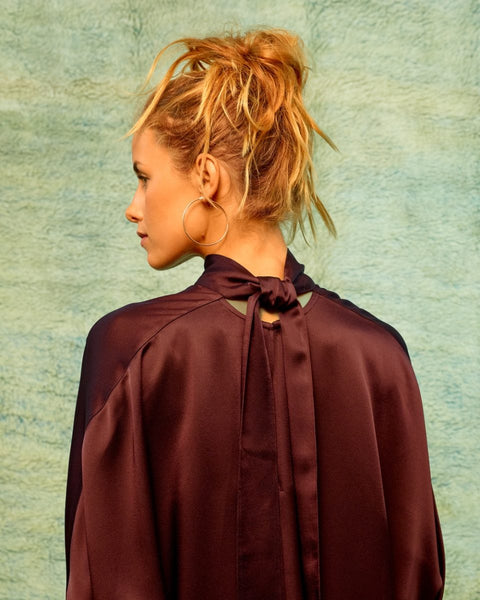 Sea Me Happy Yuzu Top Satin Crepe – Coffee Bean