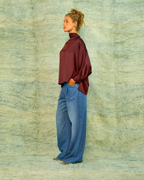 Sea Me Happy Yuzu Top Satin Crepe – Coffee Bean