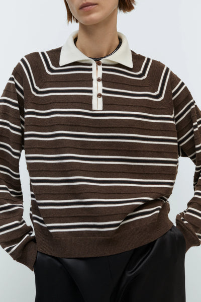 Cordera Merino Wool Striped Polo