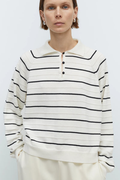 Cordera Merino Wool Striped Polo