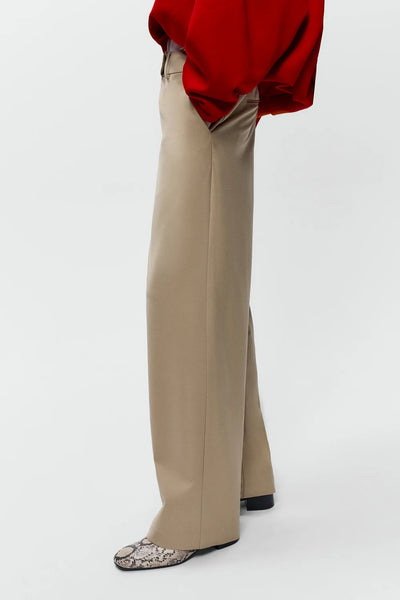 Cordera Low Rise Virgin Wool Pants Beige