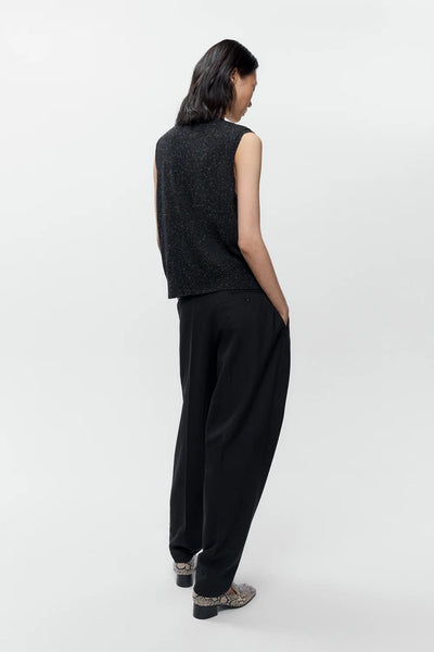 Cordera Silk & Wool Flecked Waistcoat Zwart