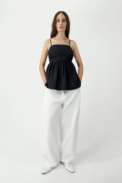 Cordera Zwarte Cotton Embroidered Top