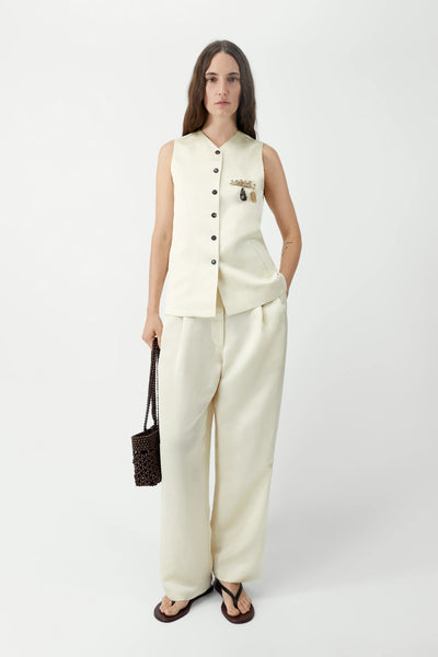 Cordera Vanille Satin Tailored Vest
