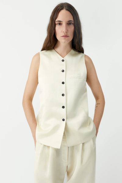 Cordera Vanille Satin Tailored Vest