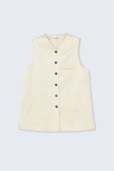 Cordera Vanille Satin Tailored Vest
